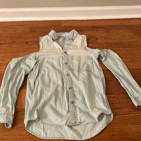 Lovers + Friends Women’s Blue Ombré Cut Out Shoulder Button Down Size Small - Picture 1 of 2